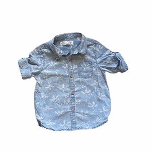 Zara palm tree button down shirt 12-18 months